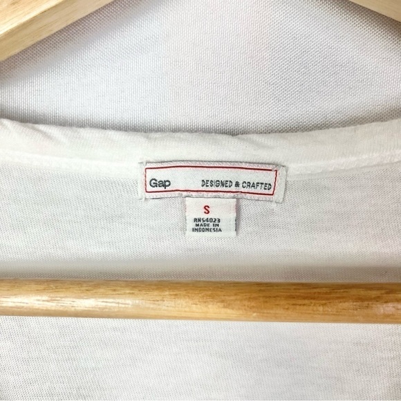 Gap White & Black Stripe Scoop Neck Short Sleeve T-Shirt S - Picture 3 of 3